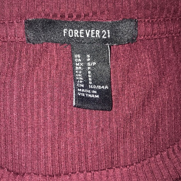 F21 Maroon Ribbed Crop❤️ - Picture 6 of 6